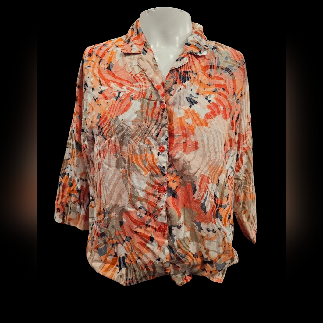 Women's Size Medium Sagharbor Button Down Blouse